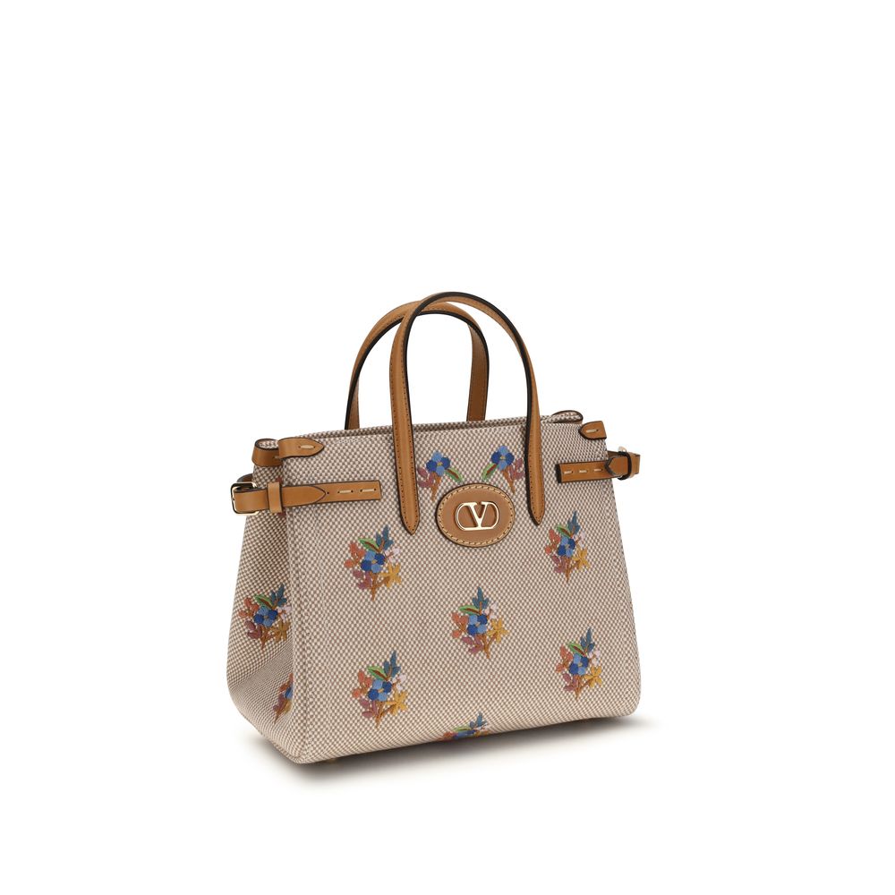 Valentino Garavani Antibes Beige Fabric Handbag