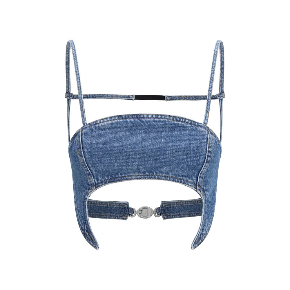 Marine Serre Blue Denim Shirt - Organic Cotton