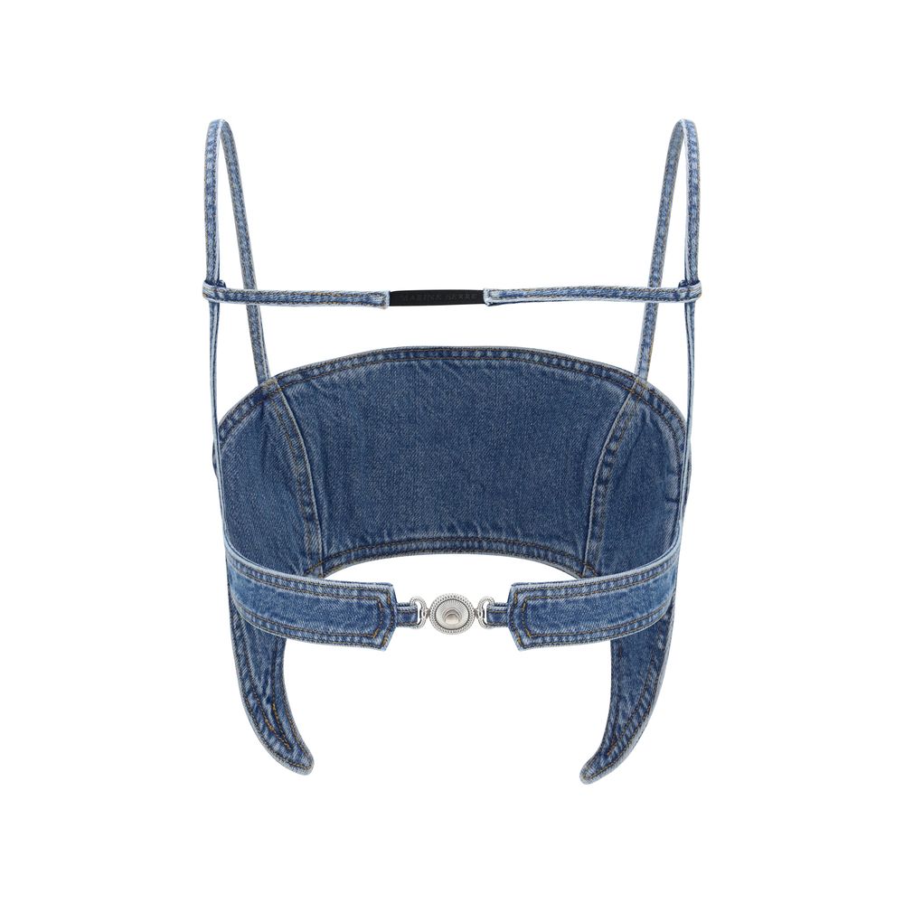Marine Serre Blue Denim Shirt - Organic Cotton