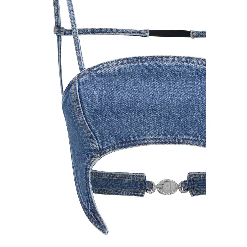 Marine Serre Blue Denim Shirt - Organic Cotton