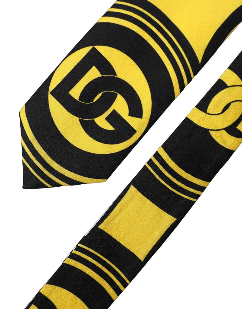 Dolce & Gabbana Multicolor Monogram Print Silk Adjustable Necktie