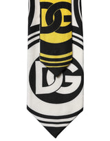 Dolce & Gabbana Multicolor Monogram Print Silk Adjustable Necktie