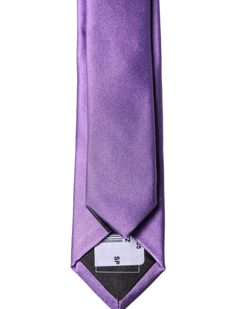Dolce & Gabbana Purple Solid 100% Silk Adjustable Necktie