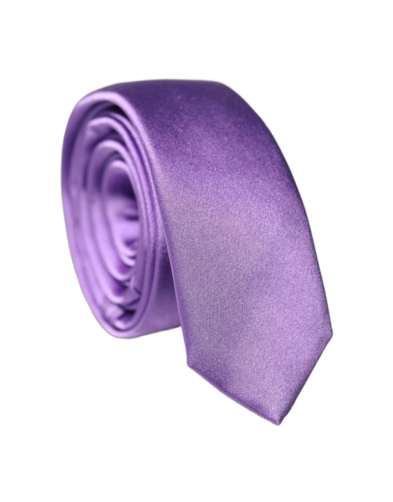 Dolce & Gabbana Purple Solid 100% Silk Adjustable Necktie