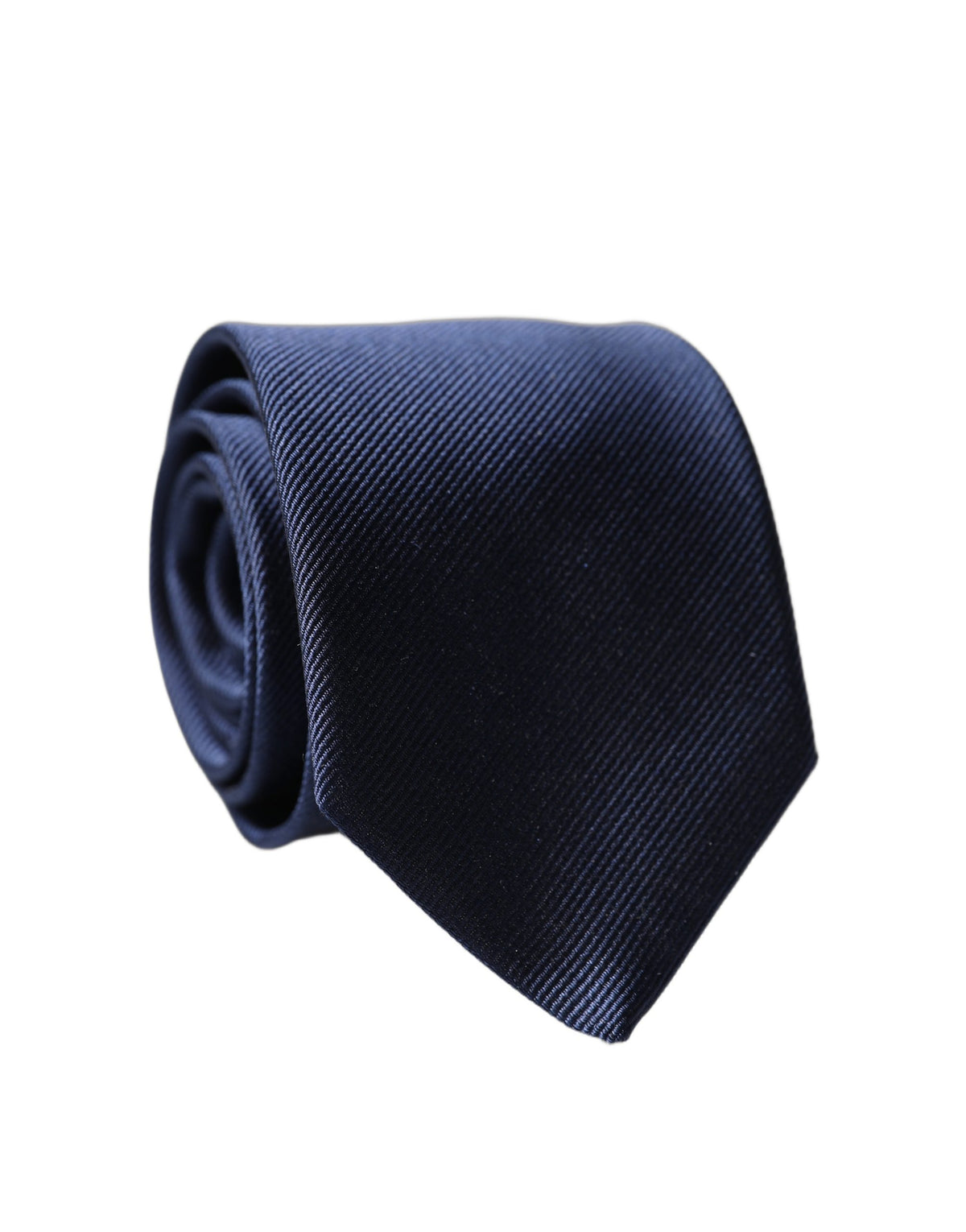 Dolce & Gabbana Navy Blue Solid 100% Silk Adjustable Necktie