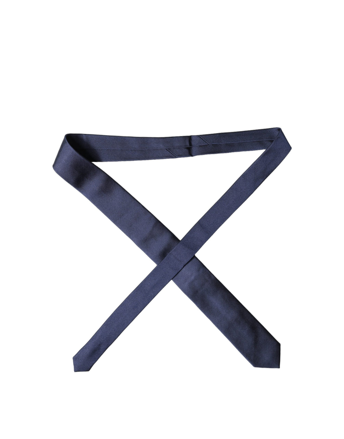 Dolce & Gabbana Navy Blue Solid 100% Silk Adjustable Necktie