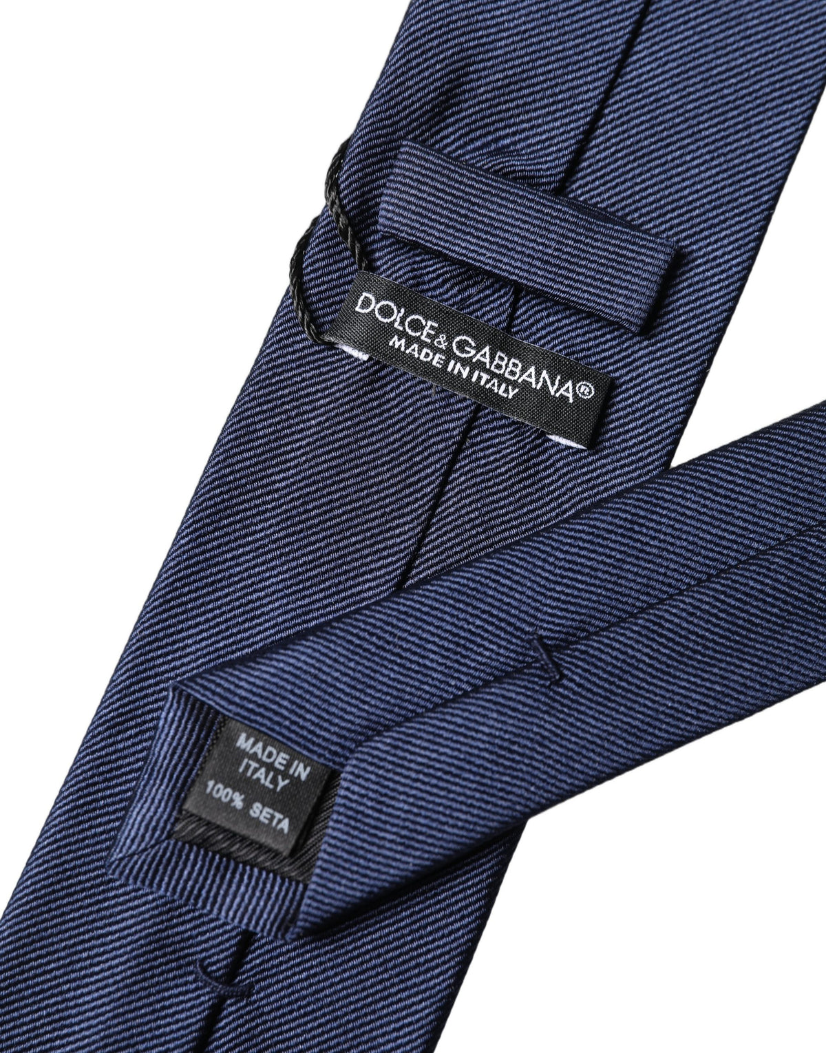 Dolce & Gabbana Navy Blue Solid 100% Silk Adjustable Necktie