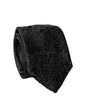 Dolce & Gabbana Black Floral Fantasy Silk Adjustable Men Tied Necktie Tie