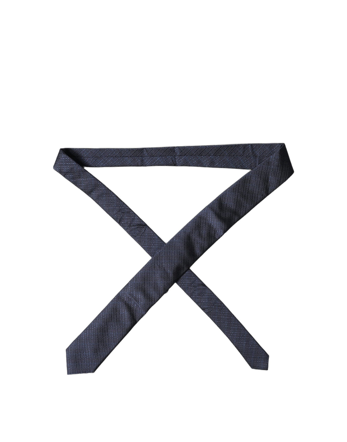 Dolce & Gabbana Navy Blue Textured Silk Adjustable Necktie