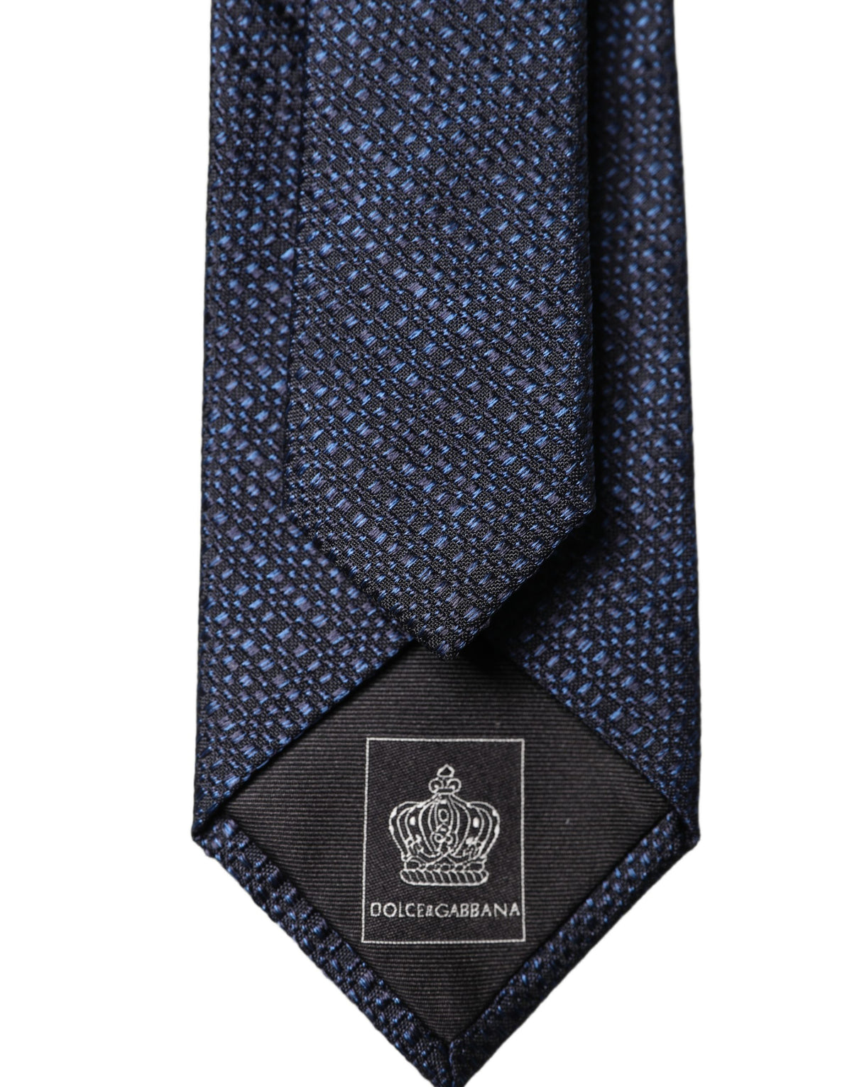 Dolce & Gabbana Navy Blue Textured Silk Adjustable Necktie