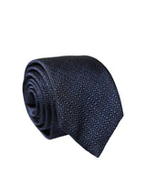 Dolce & Gabbana Navy Blue Textured Silk Adjustable Necktie