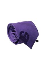 Cravate Ajustable en Soie Monogramme DG Violette Dolce & Gabbana pour Homme