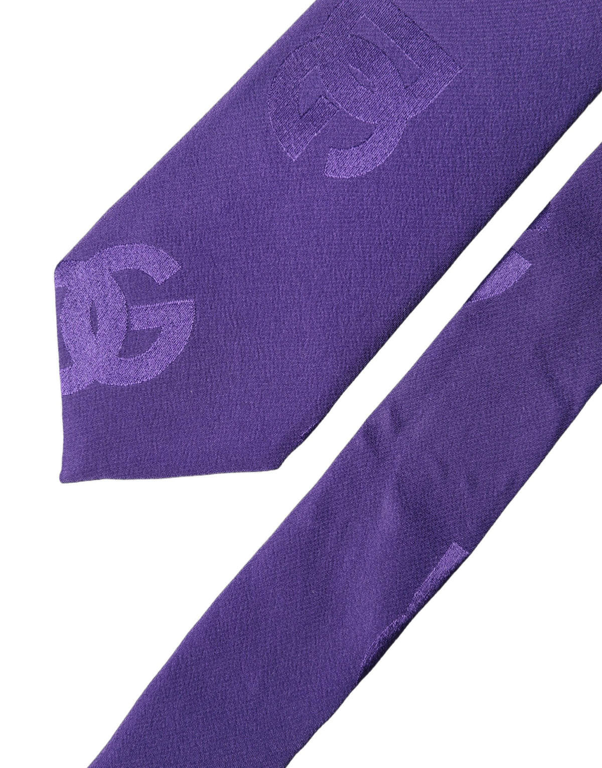 Cravate Ajustable en Soie Monogramme DG Violette Dolce & Gabbana pour Homme