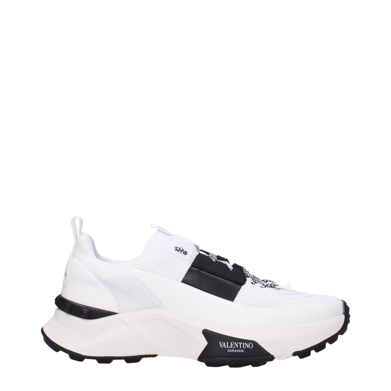 Valentino Garavani White Fabric Athletic Sneakers for Men
