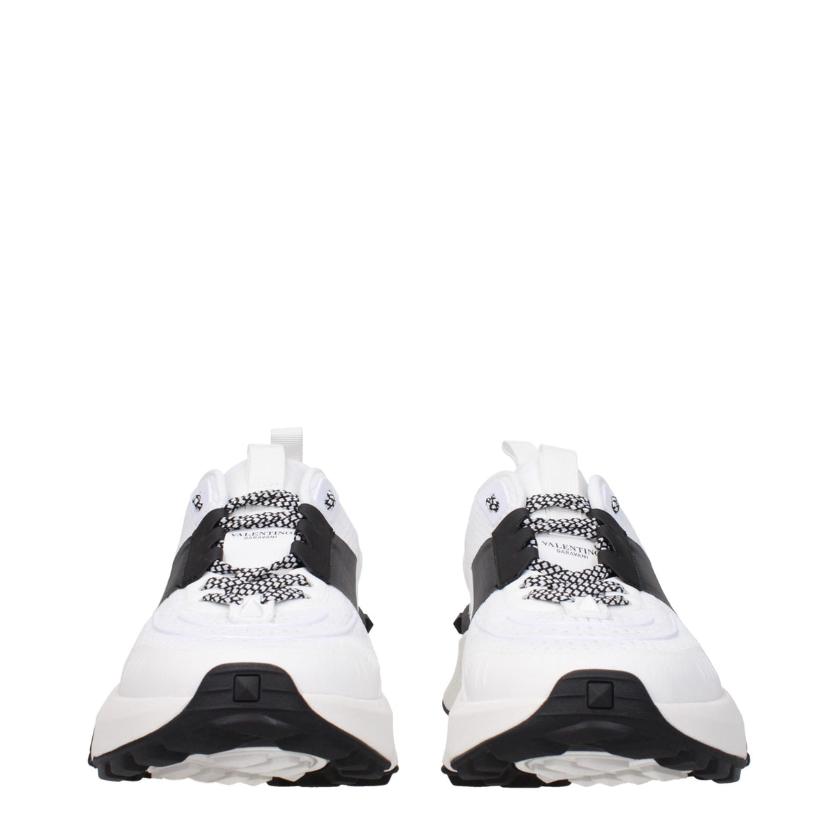 Valentino Garavani White Fabric Athletic Sneakers for Men