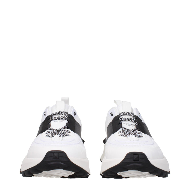 Valentino Garavani White Fabric Athletic Sneakers for Men