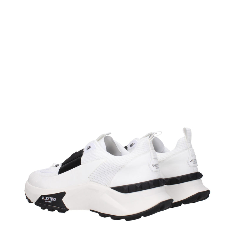Valentino Garavani White Fabric Athletic Sneakers for Men