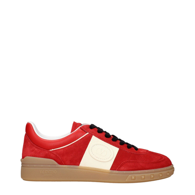 Valentino Garavani Red Leather Low Top Sneakers for Men