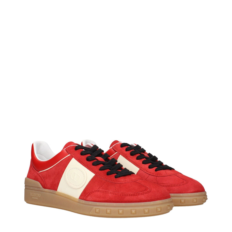 Valentino Garavani Red Leather Low Top Sneakers for Men