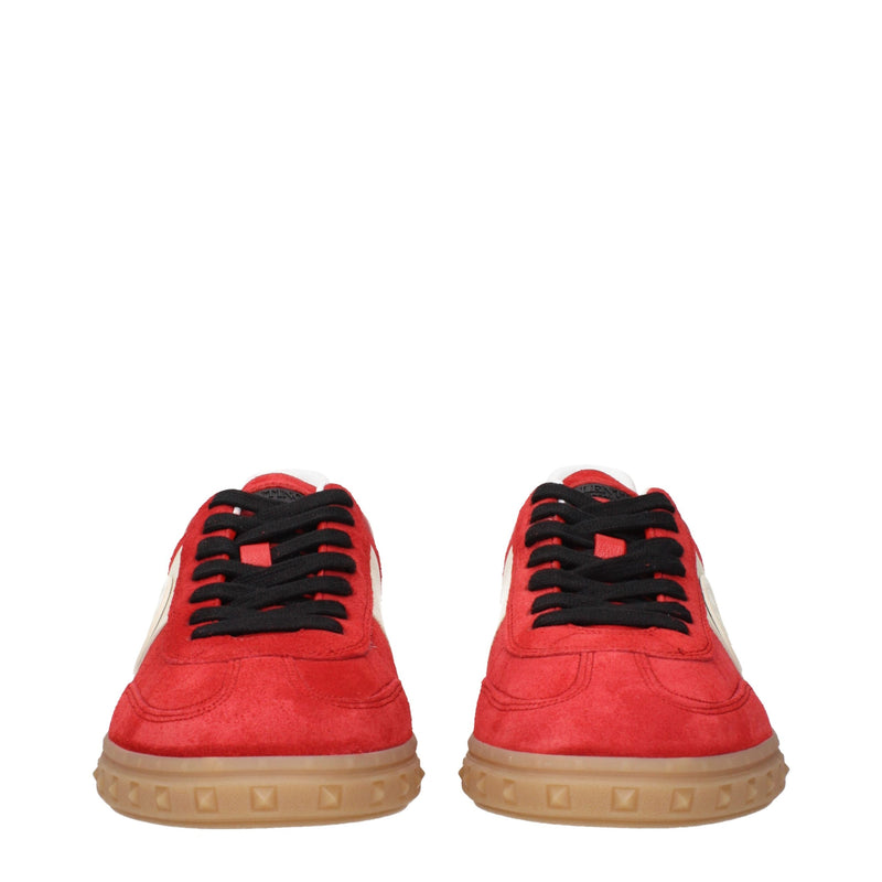 Valentino Garavani Red Leather Low Top Sneakers for Men