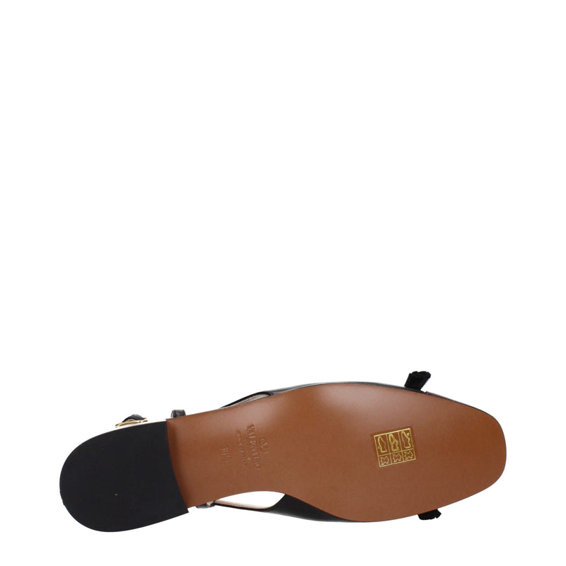 Valentino Garavani Black Leather Ballet Flats for Women