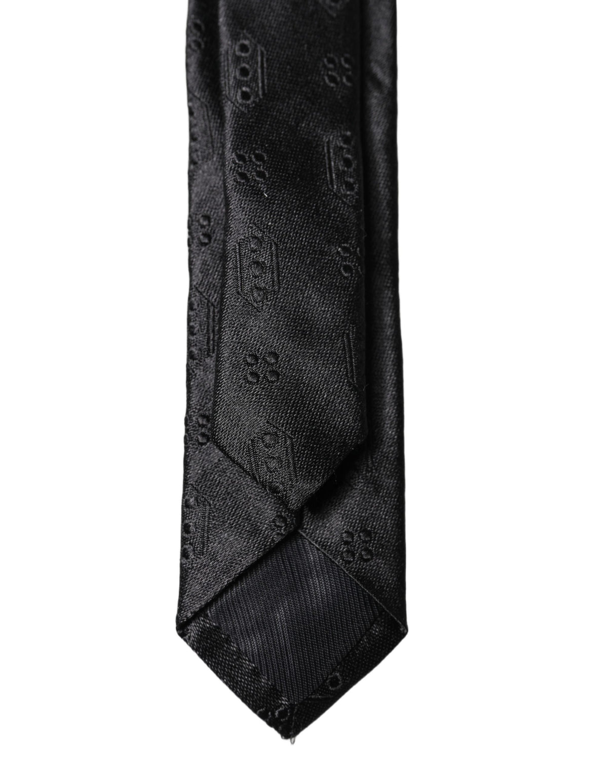 Cravate réglable pour homme Dolce & Gabbana en soie 100 % à motifs noirs