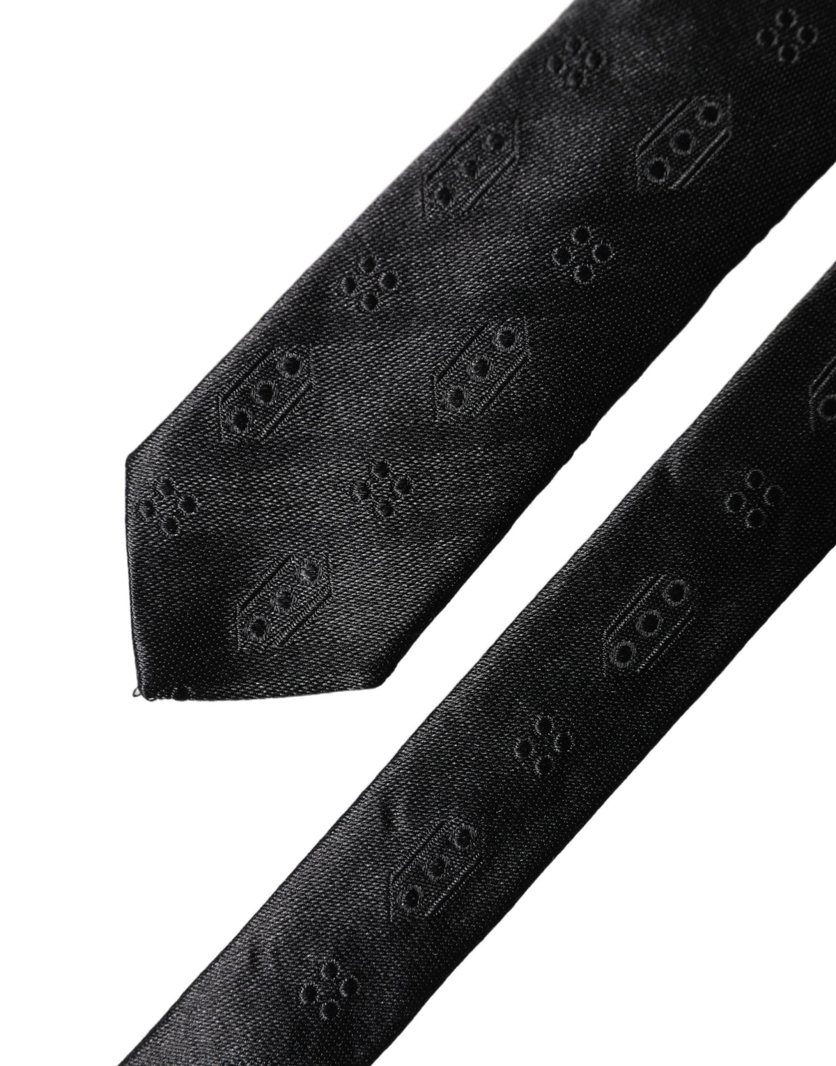 Cravate réglable pour homme Dolce & Gabbana en soie 100 % à motifs noirs