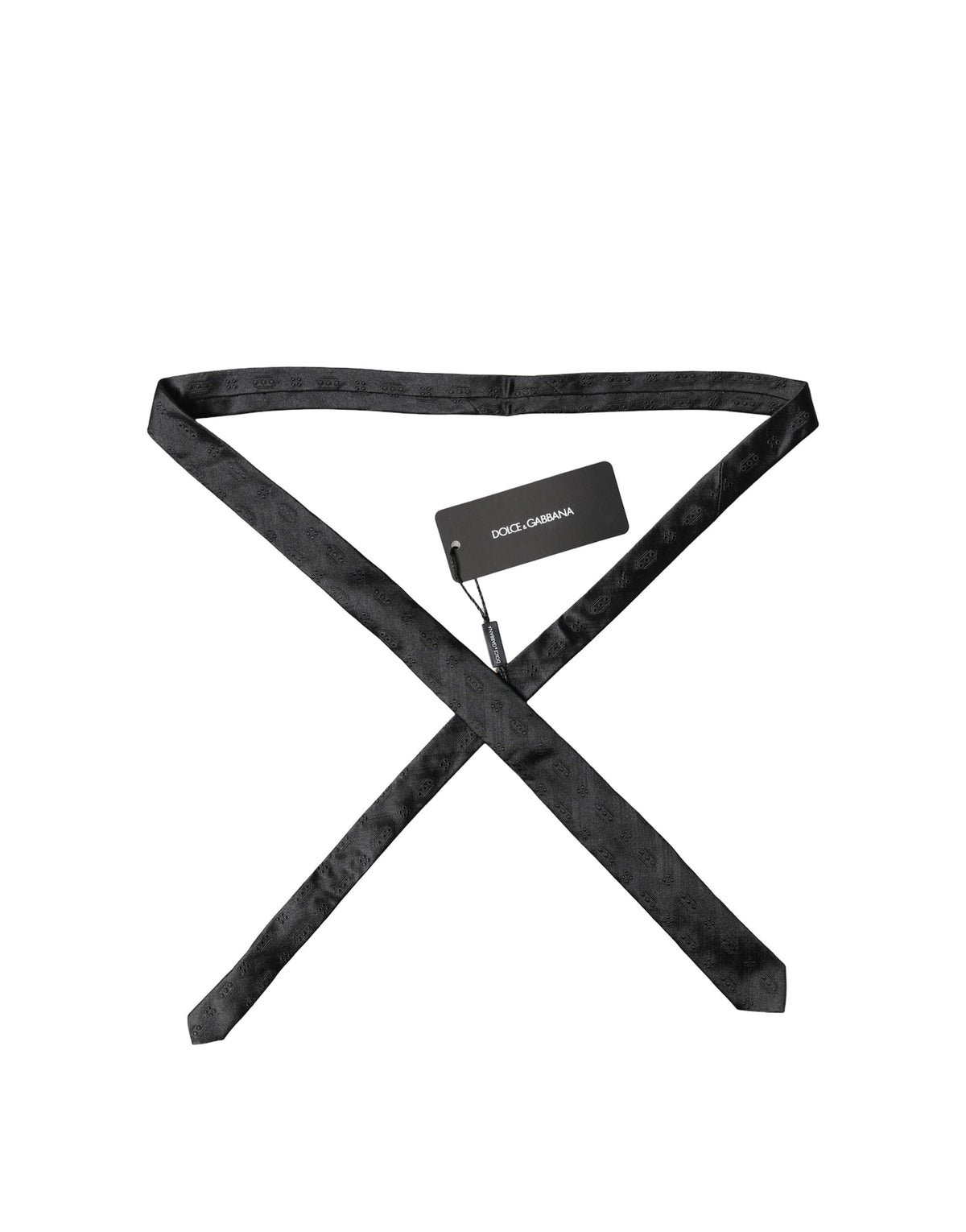Cravate réglable pour homme Dolce & Gabbana en soie 100 % à motifs noirs