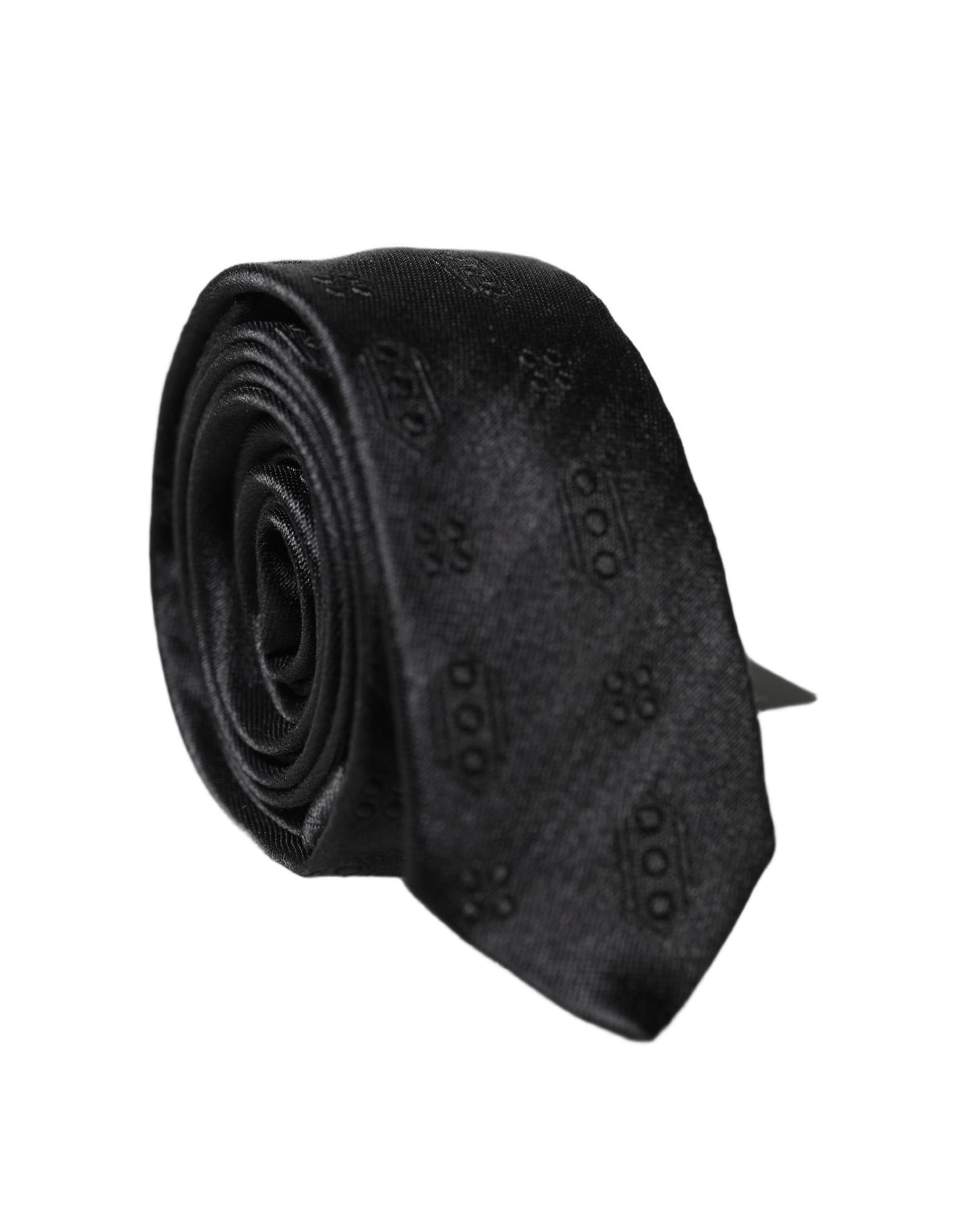 Cravate réglable pour homme Dolce & Gabbana en soie 100 % à motifs noirs
