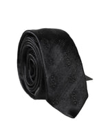 Cravate réglable pour homme Dolce & Gabbana en soie 100 % à motifs noirs