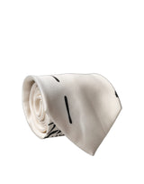 Dolce & Gabbana White Tattoo Floral Silk Adjustable Necktie