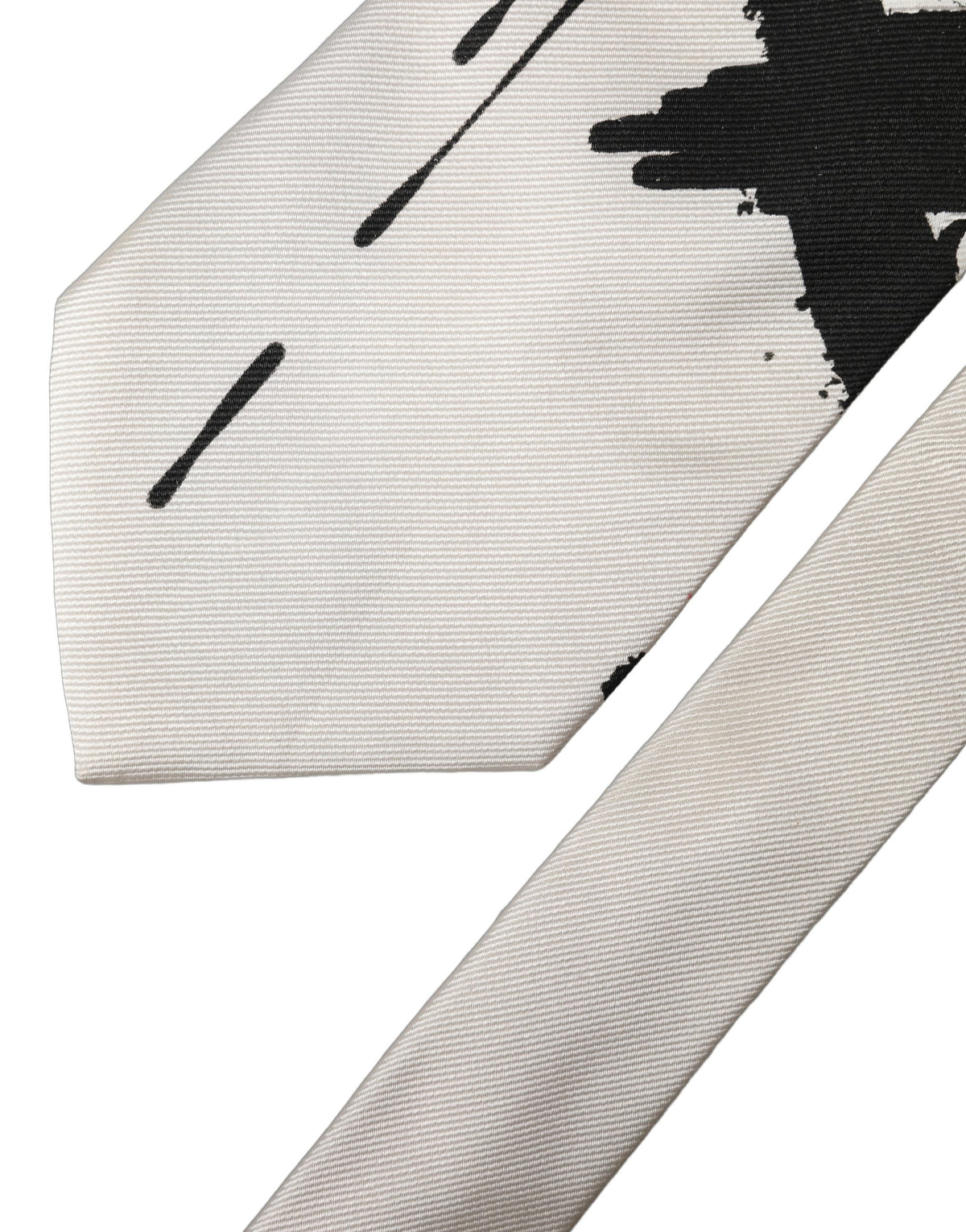 Dolce & Gabbana White Tattoo Floral Silk Adjustable Necktie