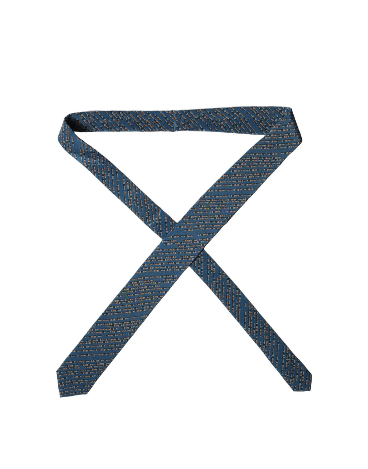 Dolce & Gabbana Blue Patterned 100% Silk Adjustable Necktie