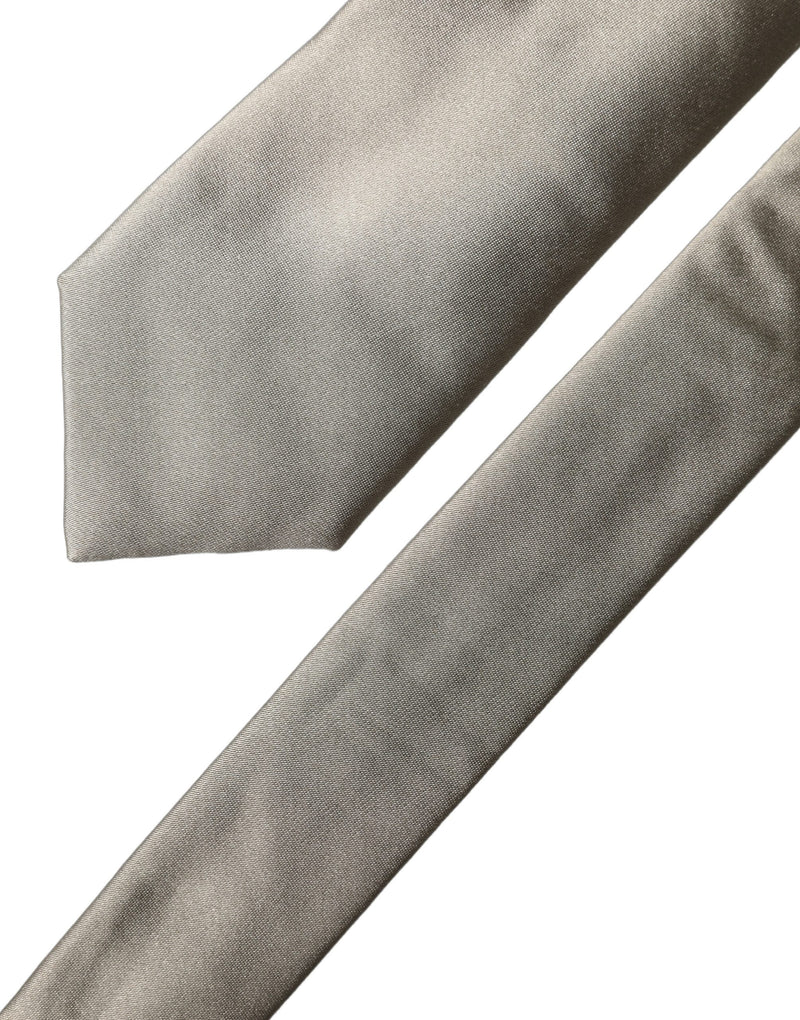 Dolce & Gabbana White Tattoo Floral Silk Adjustable Necktie