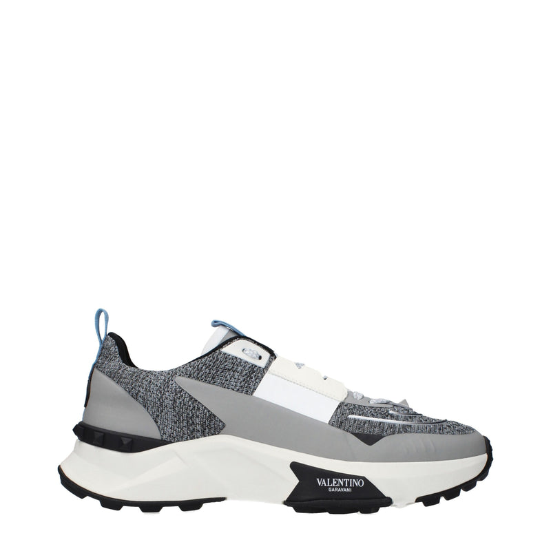 Valentino Garavani Gray Fabric Athletic Sneakers for Men