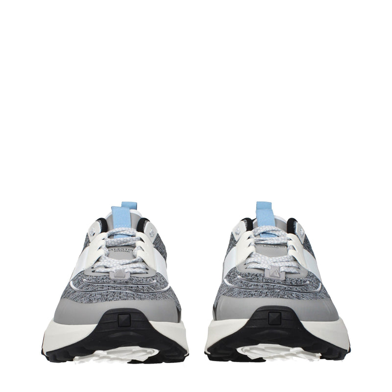 Valentino Garavani Gray Fabric Athletic Sneakers for Men