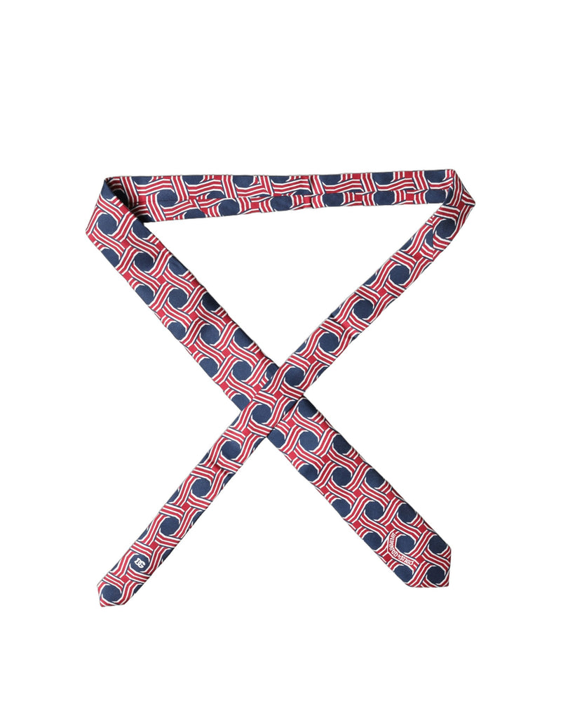Dolce & Gabbana Multicolor Patterned Silk Adjustable Men Tied Necktie Tie