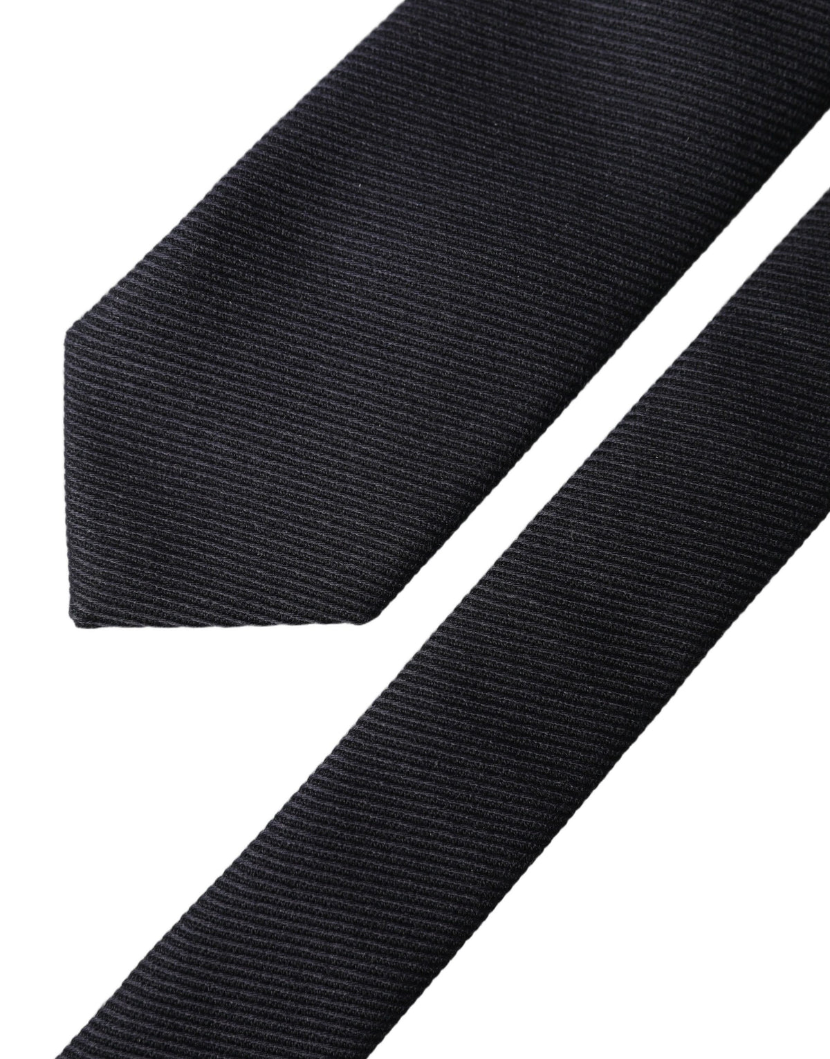 Dolce & Gabbana Black Solid 100% Silk Adjustable Necktie