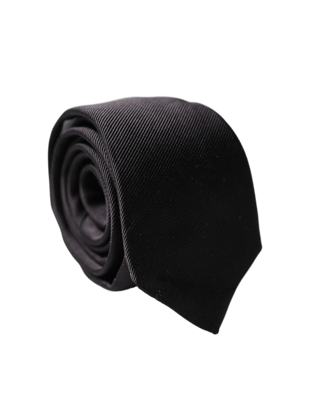 Dolce & Gabbana Black Solid 100% Silk Adjustable Necktie