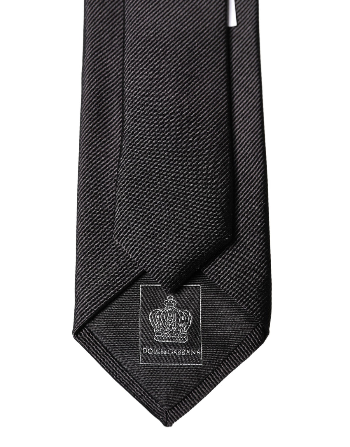 Dolce & Gabbana Black Solid 100% Silk Adjustable Necktie