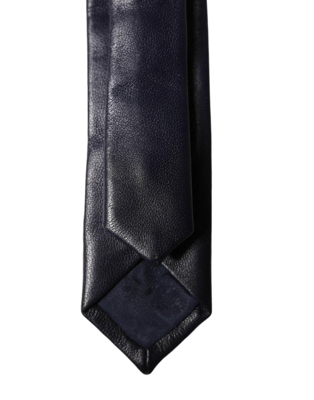 Cravate Dolce & Gabbana en cuir d'agneau noir uni, à nouer, pour homme