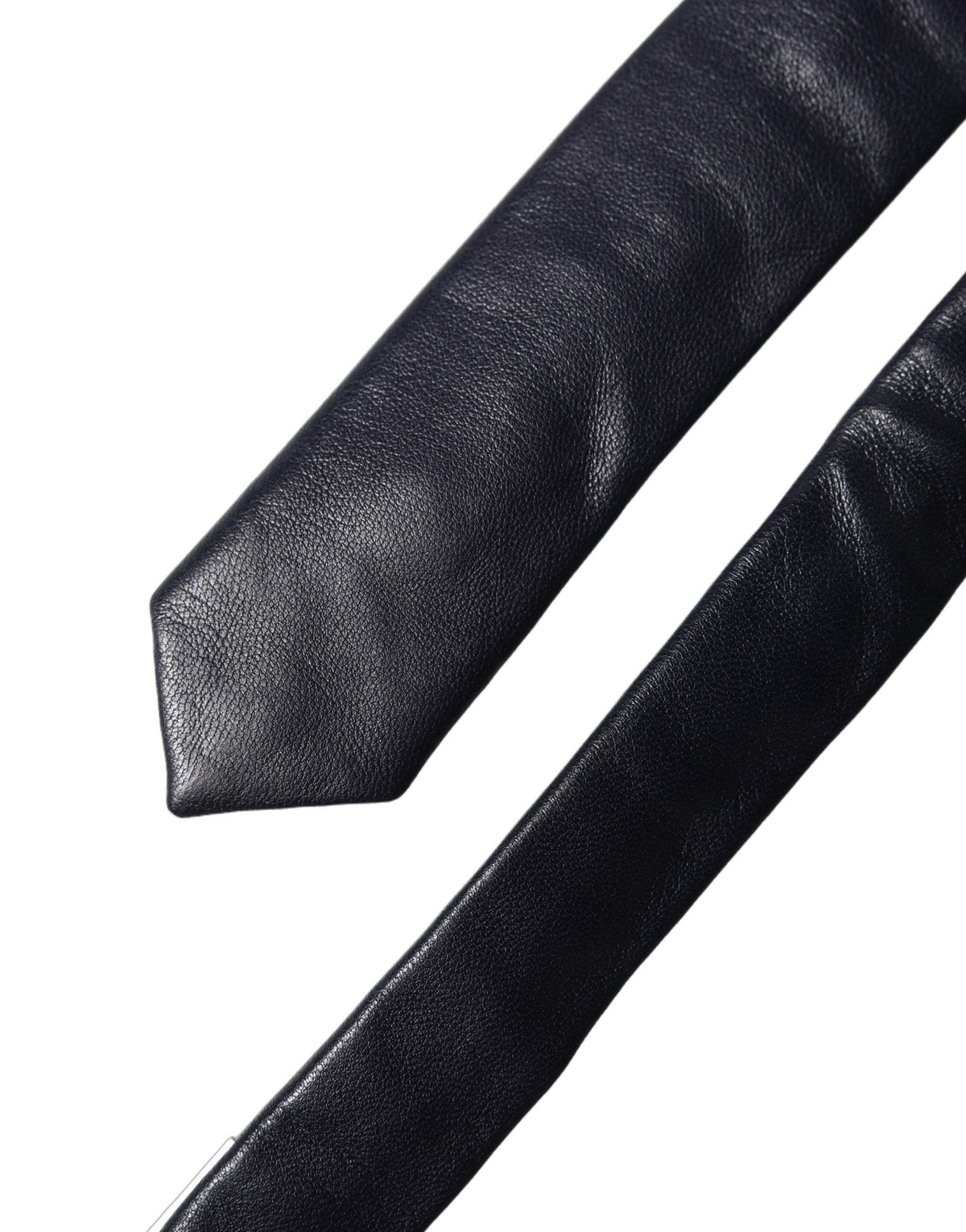 Cravate Dolce & Gabbana en cuir d'agneau noir uni, à nouer, pour homme