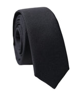 Cravate Dolce & Gabbana en cuir d'agneau noir uni, à nouer, pour homme