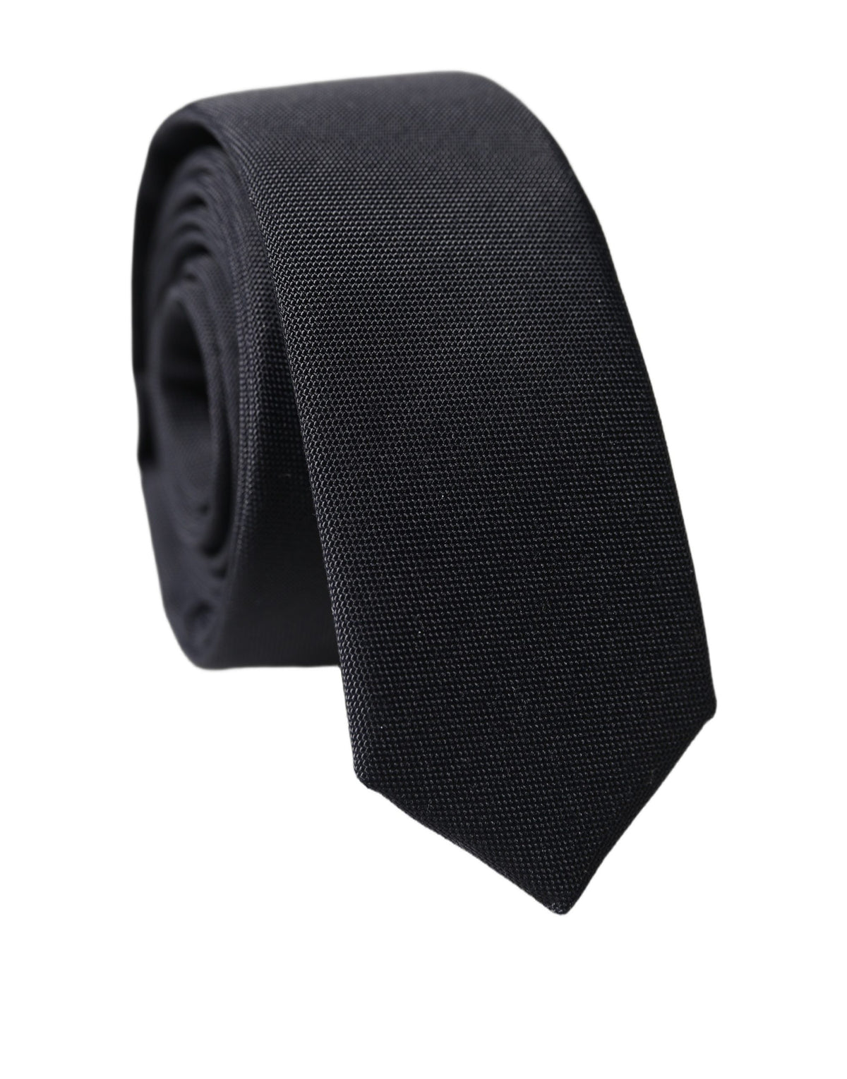 Cravate Dolce & Gabbana en cuir d'agneau noir uni, à nouer, pour homme