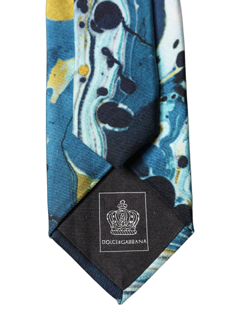 Dolce & Gabbana Multicolor Abstract Silk Adjustable Men Tied Necktie Tie