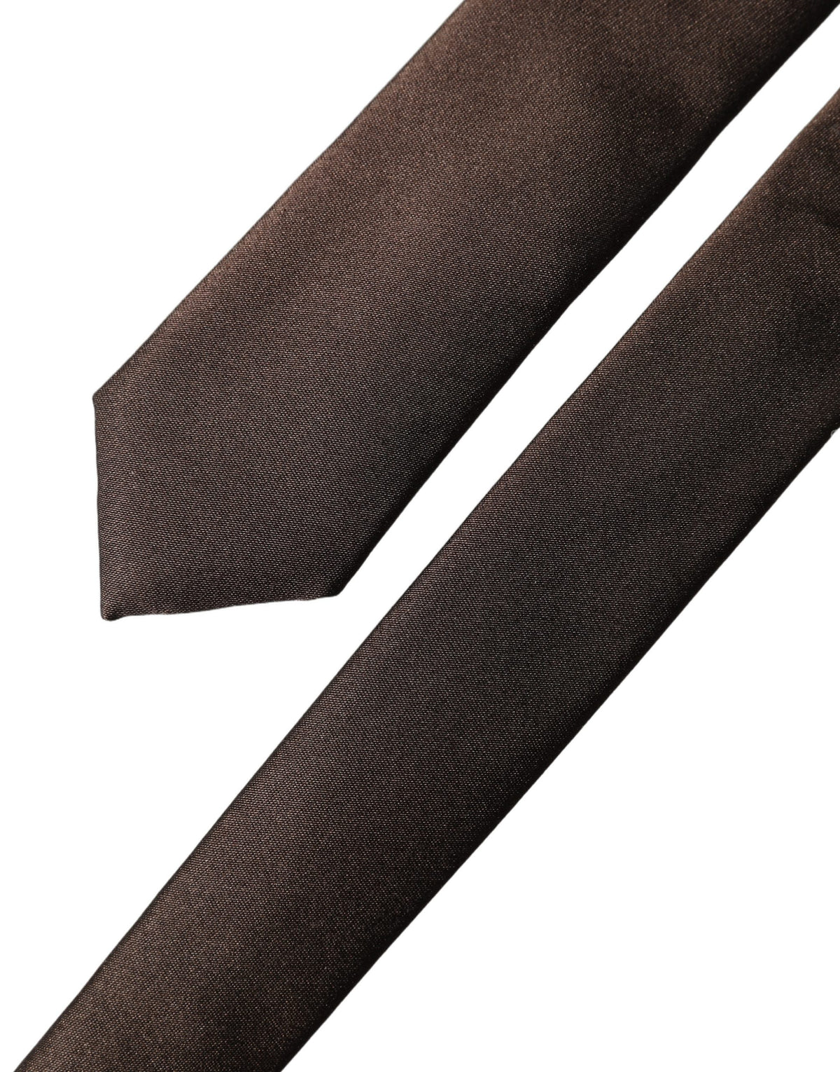 Dolce & Gabbana Brown Solid 100% Silk Adjustable Necktie