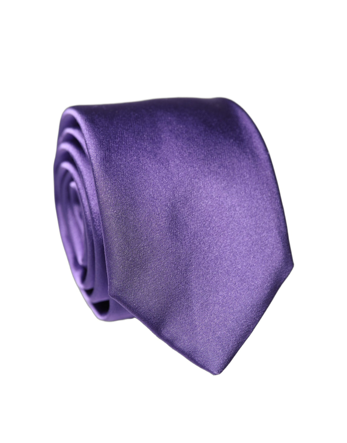 Dolce & Gabbana Purple Satin 100% Silk Adjustable Necktie