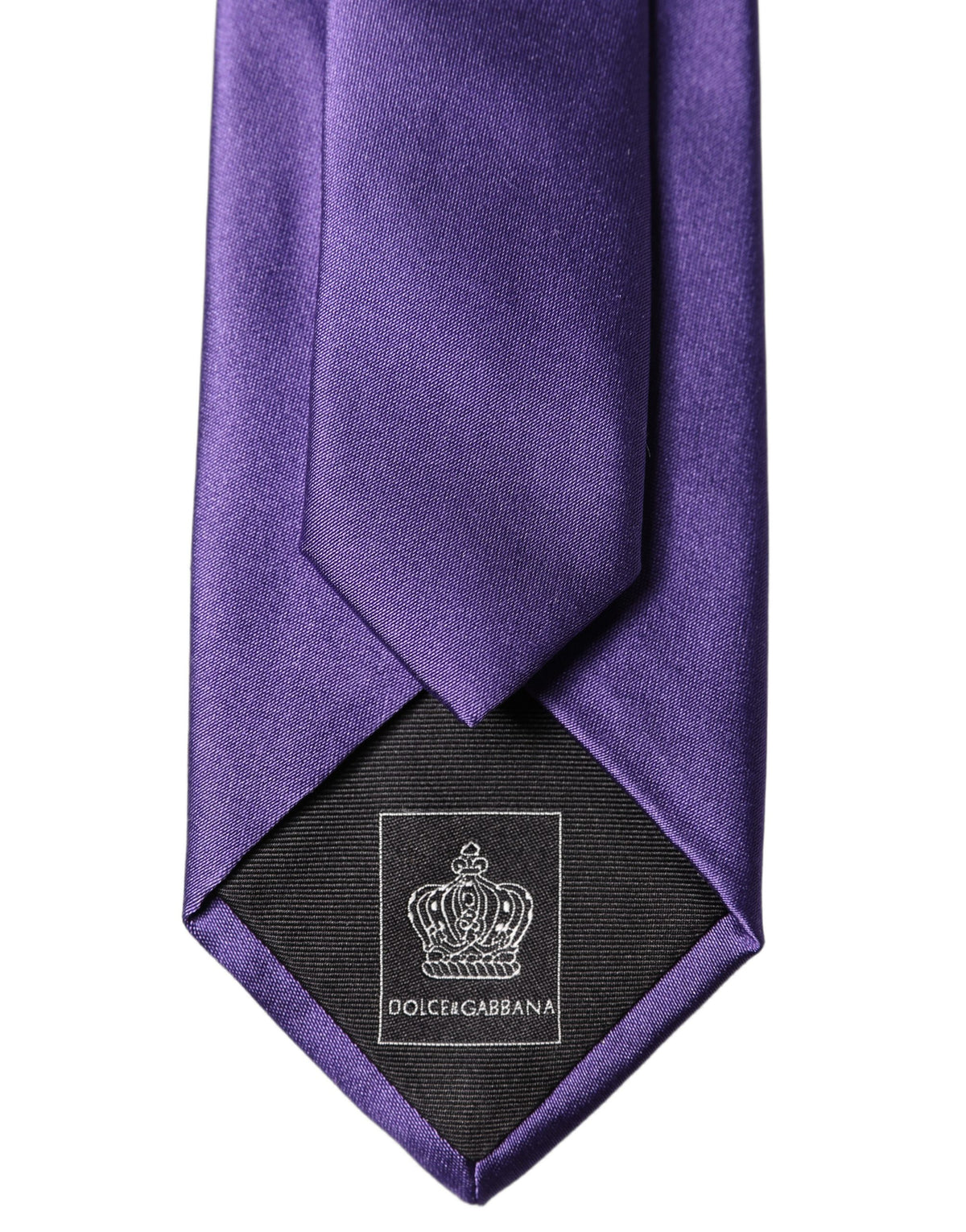 Dolce & Gabbana Purple Satin 100% Silk Adjustable Necktie