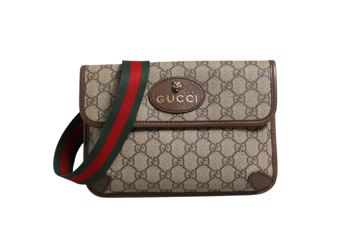 Gucci Supreme Monogram Neo Vintage Web Belt Bag - Brown