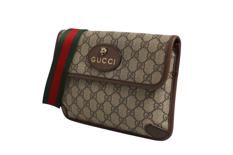 Gucci Supreme Monogram Neo Vintage Web Belt Bag - Brown